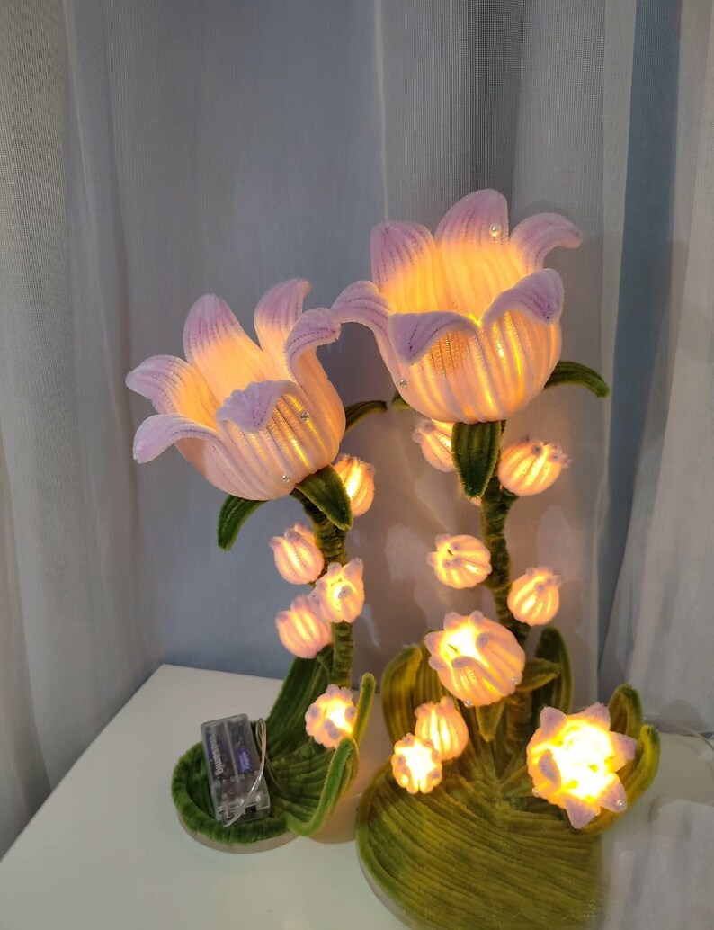 Handmade Unique Bell Orchid Night Light Table Lamps,home Decor and