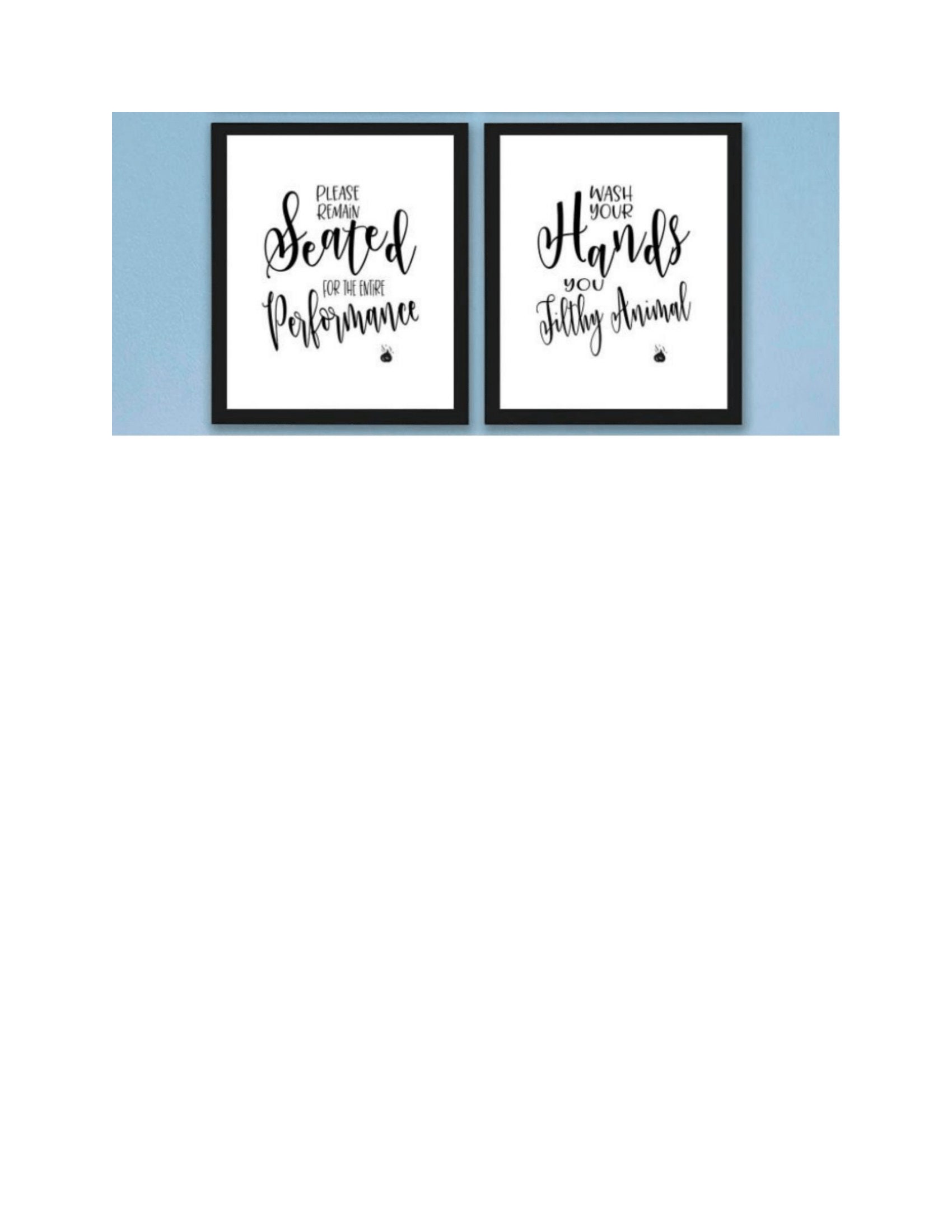 Badezimmer Zitate 4er Set ungerahmt | Etsy