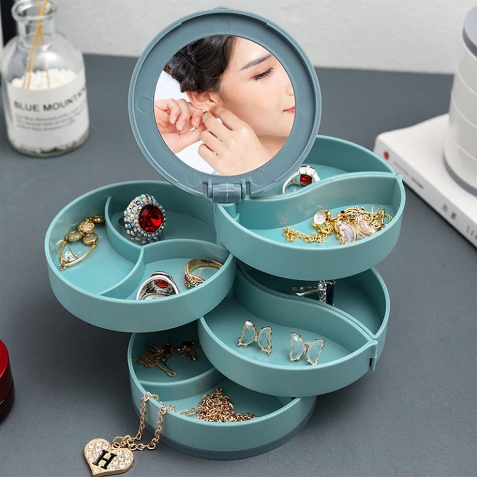 Jewelry Organizer Multilayer Rotating Plastic Jewelry Stand Etsy