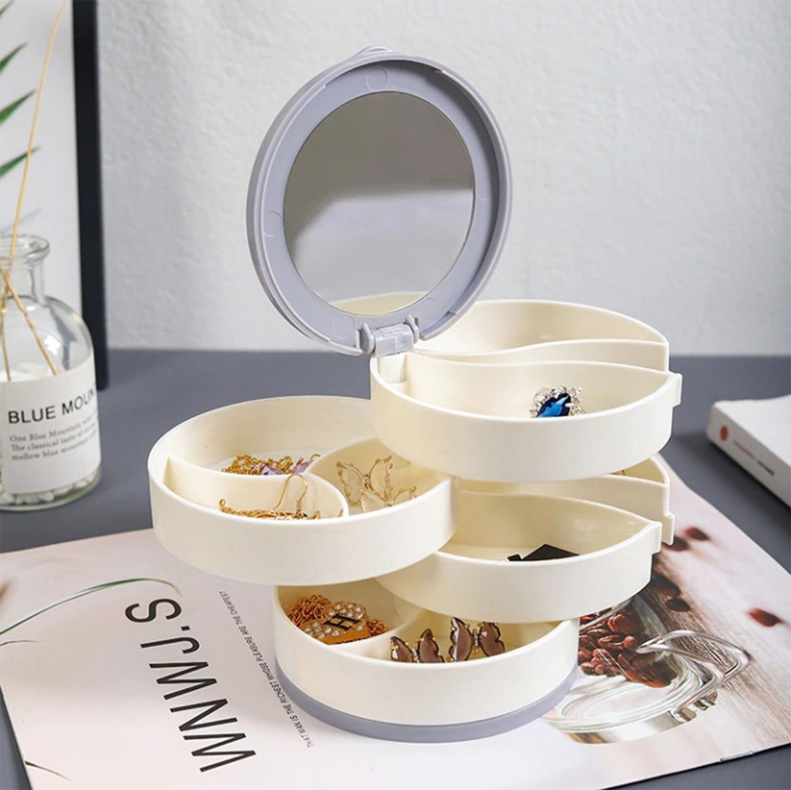 Jewelry Organizer Multilayer Rotating Plastic Jewelry Stand Etsy