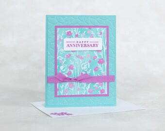 Handmade Happy Anniversary Card Flowers - Etsy