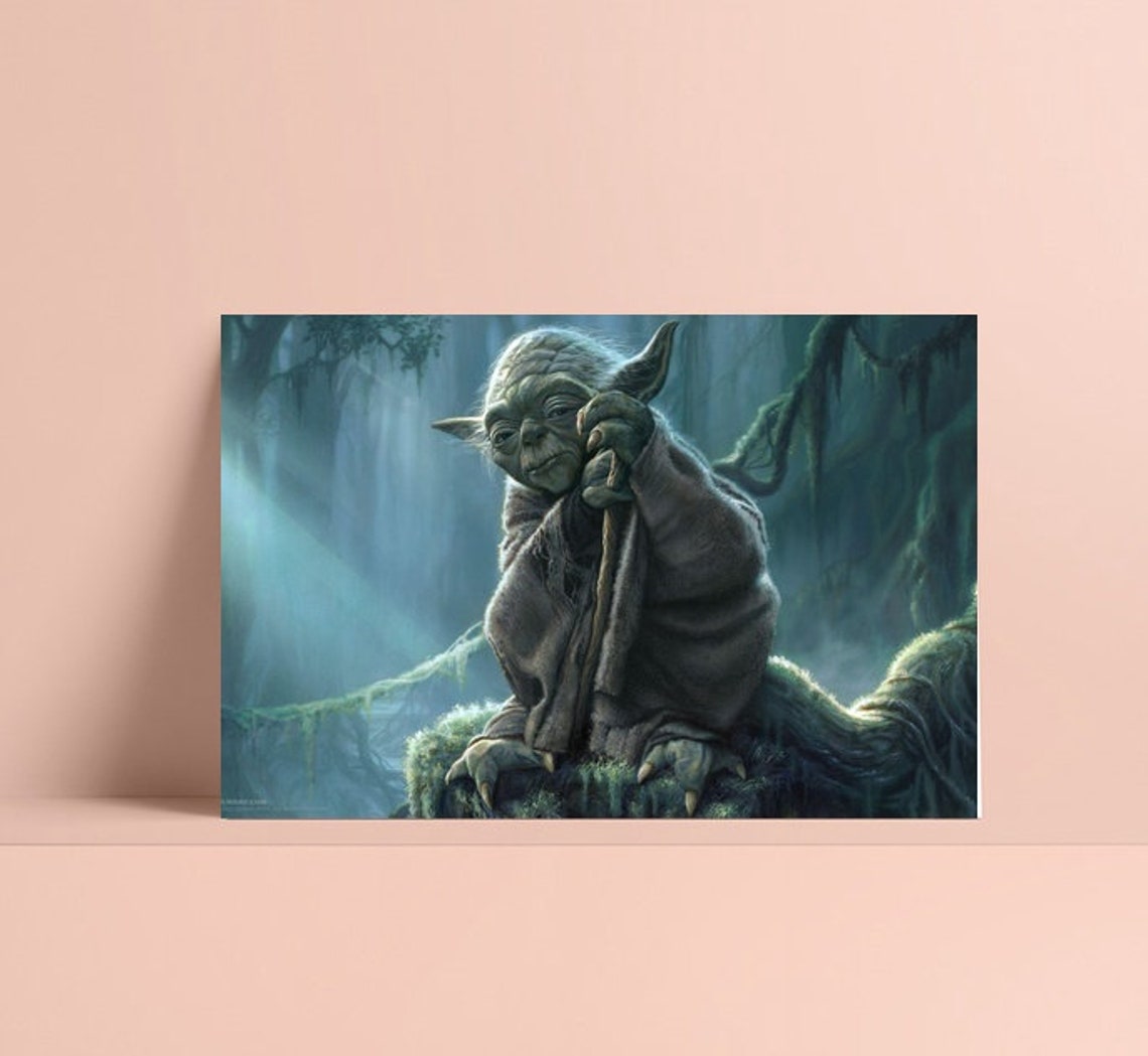Yoda Star Wars Movie Poster Unframe Poster Canvas Poster Etsy