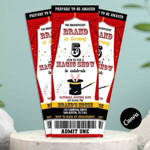 Magic Show Einladung, Magic Show Ticket Geburtstagseinladung, Magier Einladung, Magic Party einladen, Digital Editale Printable