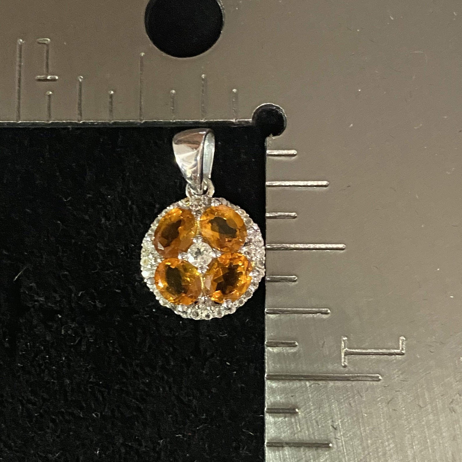 Faceted Mandarin Citrine Pendant 160 | Etsy