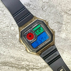 Casio lcd gold stainless steel bracelet watch sales