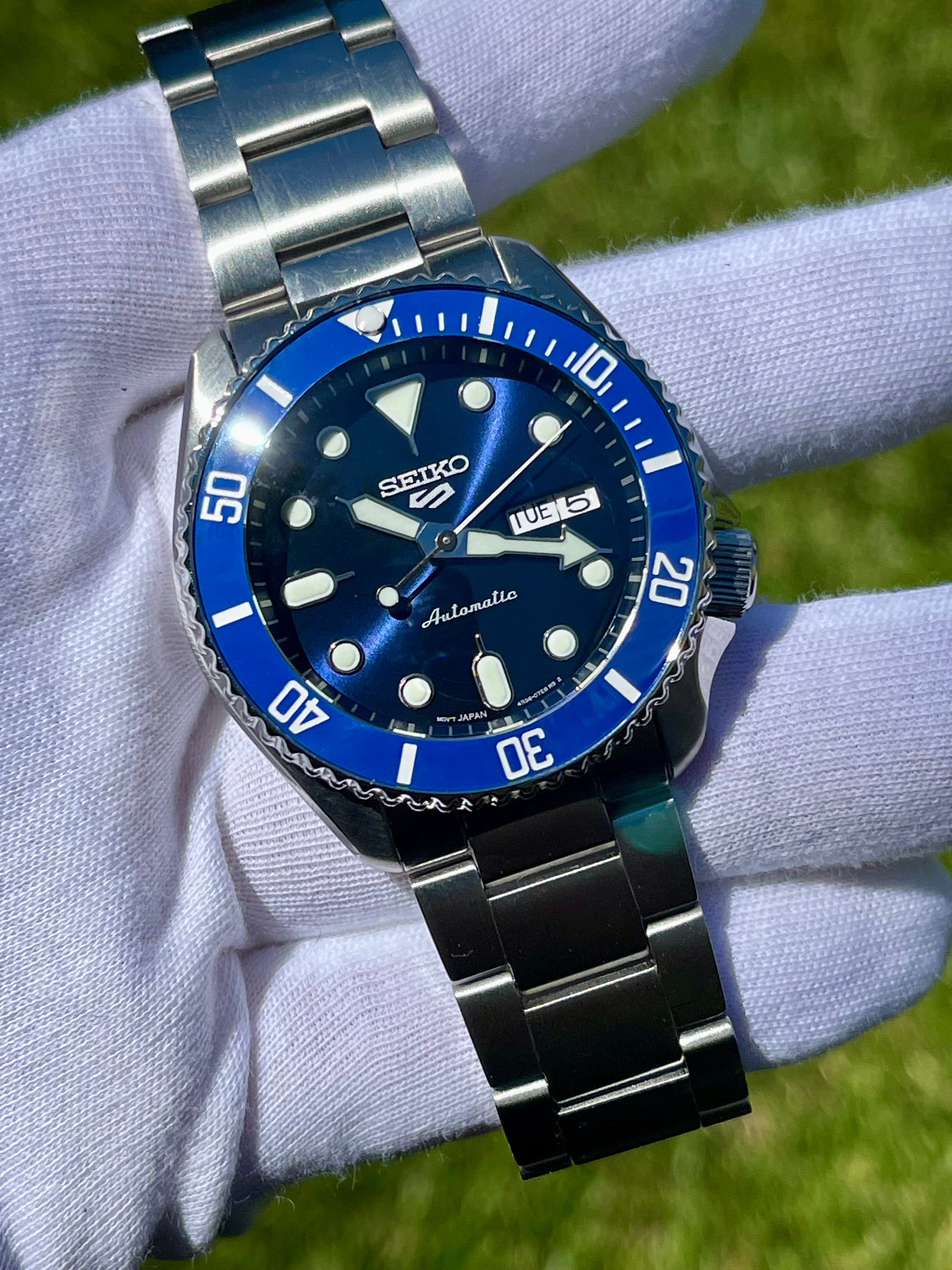 42mm smurf Genuine Seiko 5KX W/ Blue Dial SRPD - Etsy