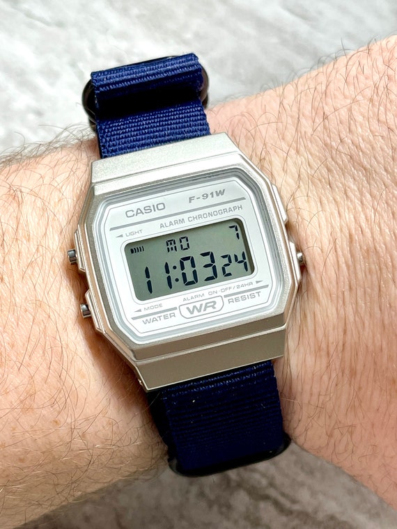 Custom Silver and White Casio Watch on 