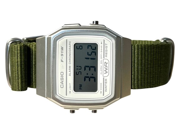 Custom Silver and White Casio Watch on 