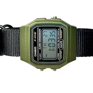 Custom Green Casio Watch on Black Strap w/ black hardware
