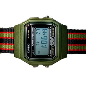 Custom Green Casio Watch on Bond Strap