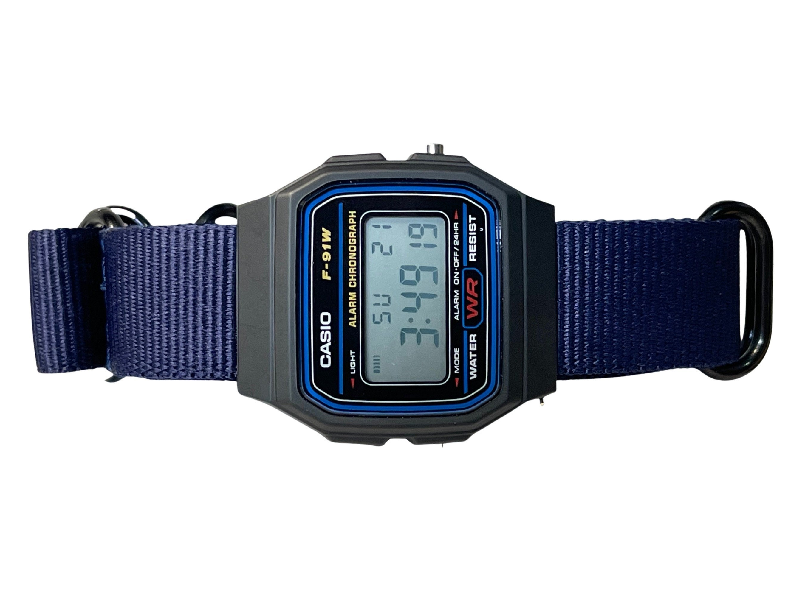 Custom Black Casio Watch on Blue Strap Etsy Singapore