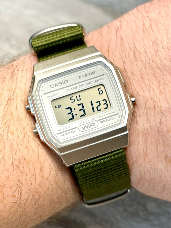Custom Silver and White Casio Watch on 