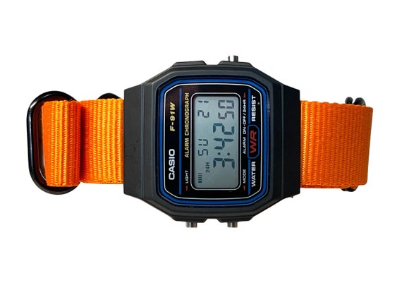 Casio f91w orange new arrivals