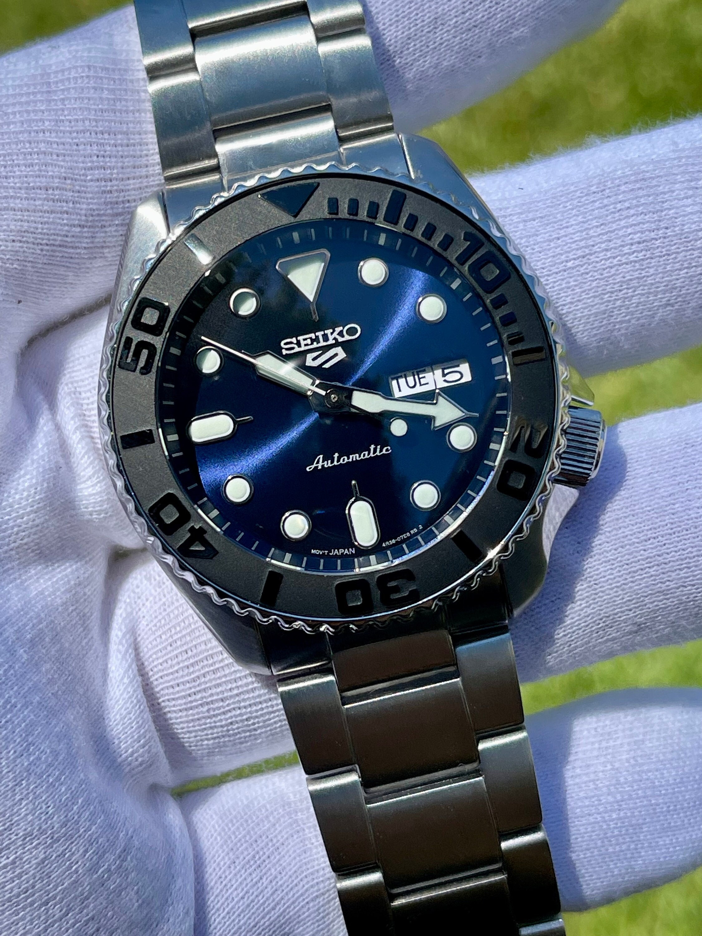 42mm blue Stealth Genuine Seiko 5KX W/ Blue Dial - Etsy