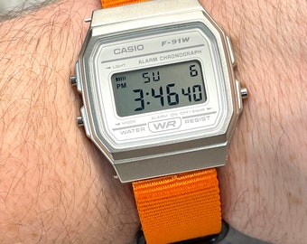 Casio Watch on Orange Strap 