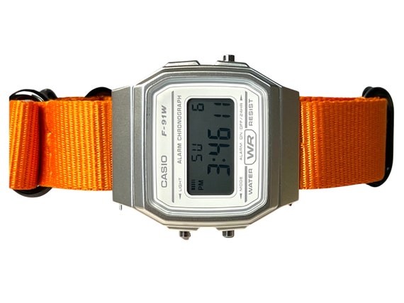 Casio Watch on Orange Strap 