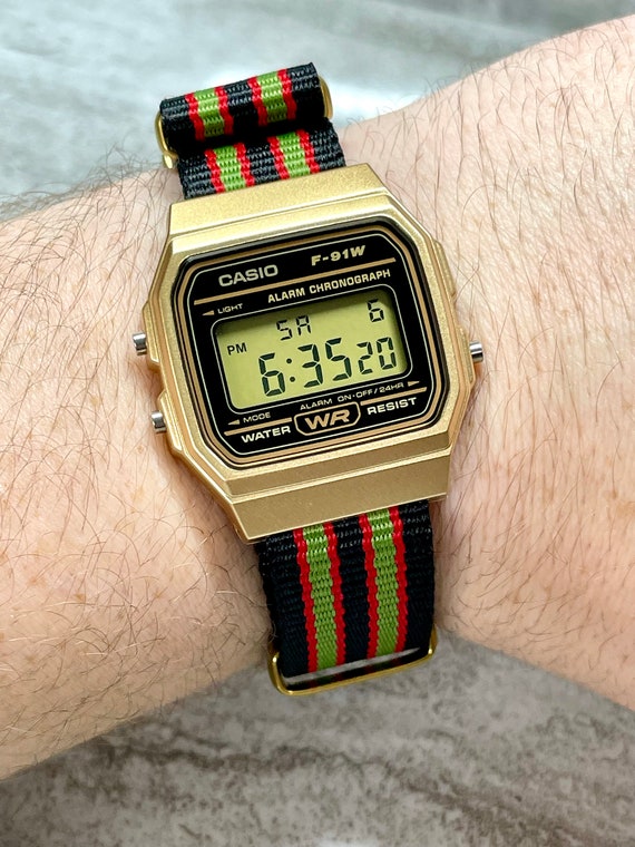 Custom Gold Casio Watch on Bond Strap Etsy
