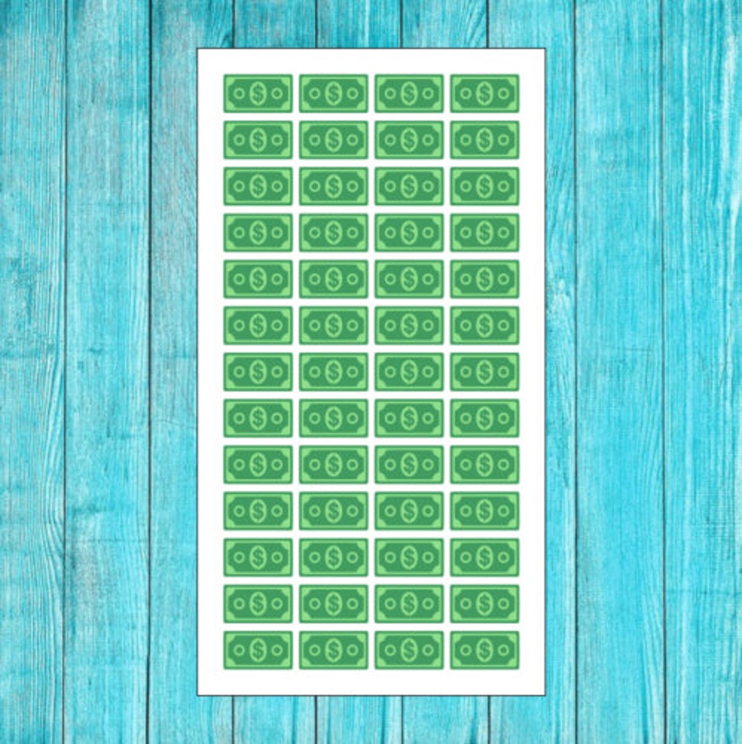 52 Money Stickers Happy Planner Calendar Sticker Etsy