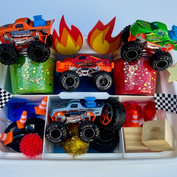 Hot Wheels Playdough Kit, Monster Truck Play Dough, Monster Truck Sensory Kit, Hot Wheels Sensory Kit, Playdough Kit, Hot Wheels Birthday
