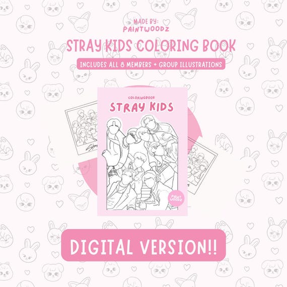 Stray Kids Digital Coloring Book – 26 Unique Pages for STAY! Printable Coloring Pages