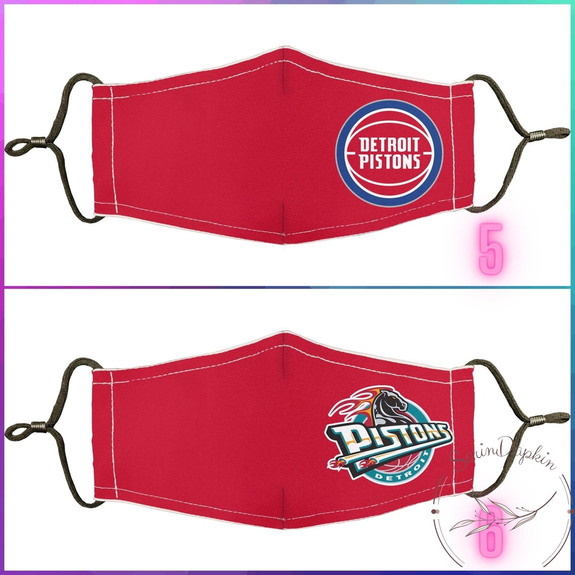 Detroit Pistons Face Masks National Basketball Association | Etsy 
