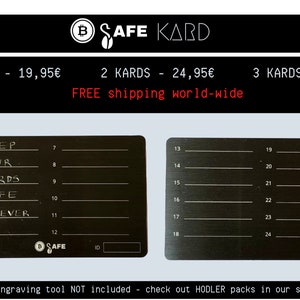 BSafe Kard to hold up to 24 seed backup mnemonic words
