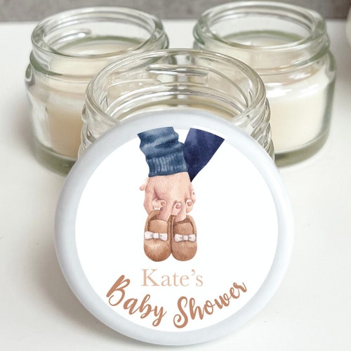 60 pcs Baby shower Thank You Mini candles - Gift shops for guests - Personalized favours - Boy or girl - Family - Baby shower