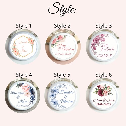 60 Mini thank you candle - Personalized Gift For Guest - Customized gift - Watercolor flower - Wedding Favours - Peach colored shops - Birthday