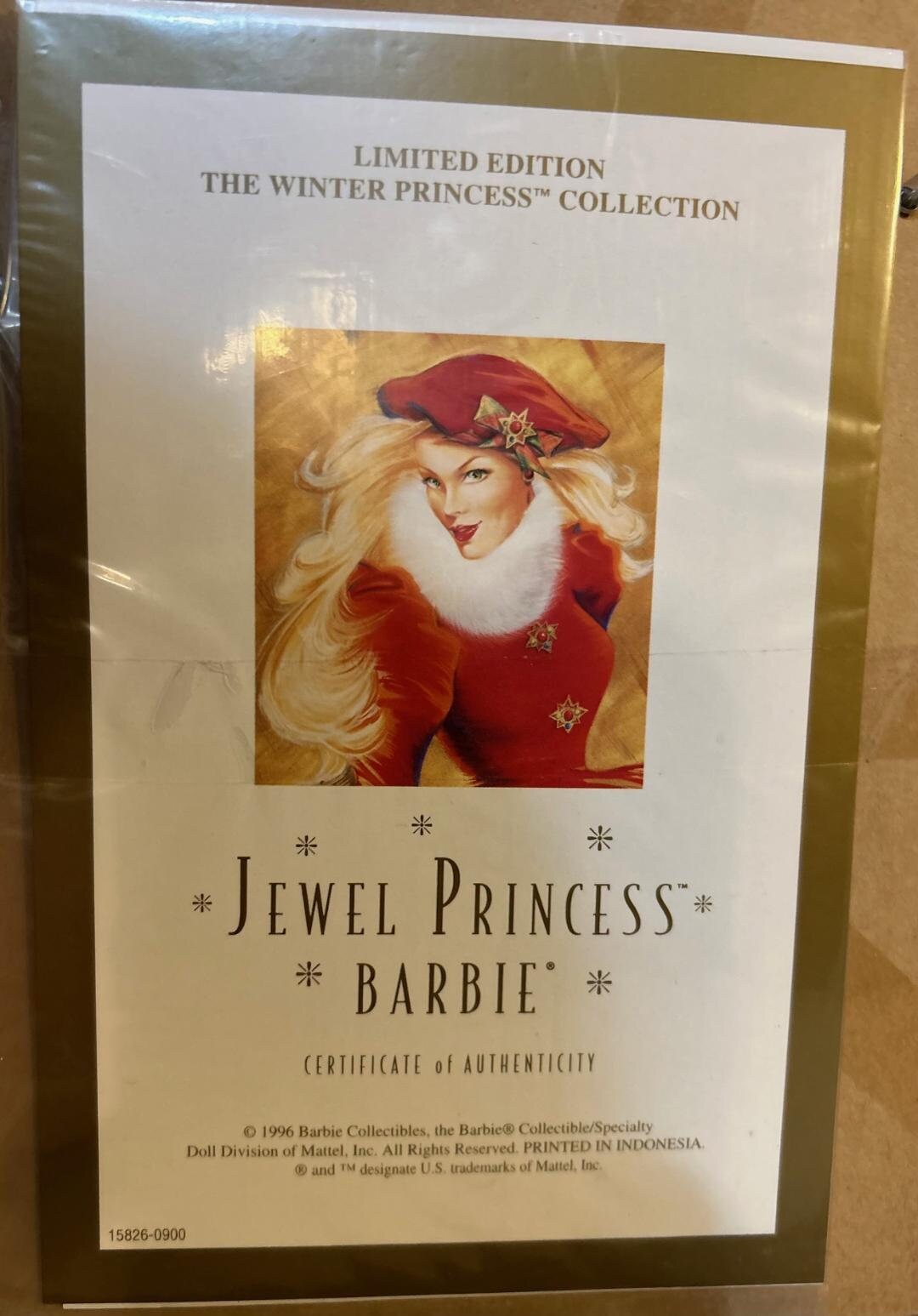 Barbie Jewel Princess De 1996 – Collection Winter Princess – NRFB – Édition Originale Mattel