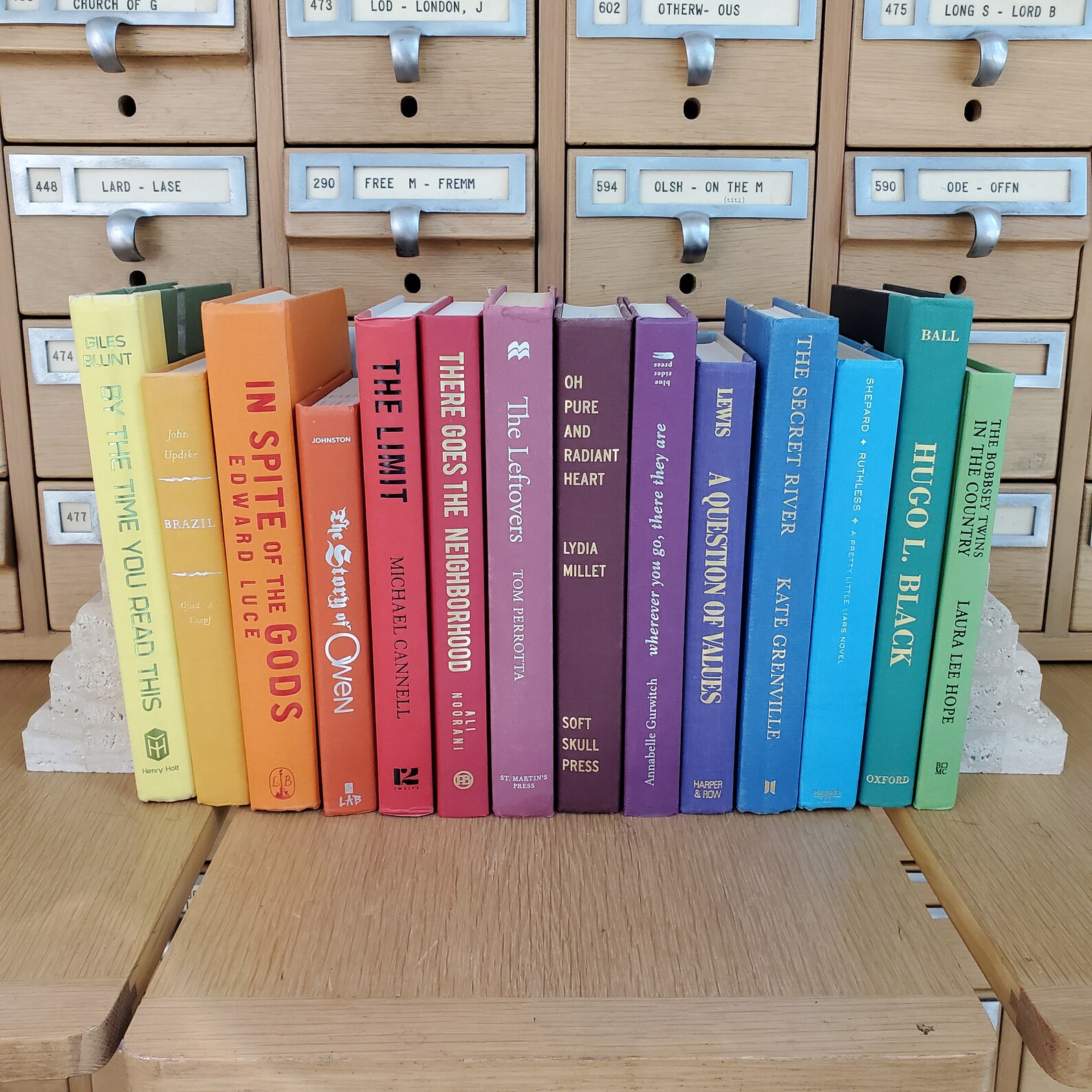 Rainbow Decorative Books Designer Decor Colorful Rainbow Etsy