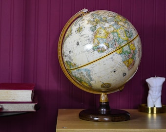Vintage Globe, Replogle 9 Inch Terrestrial Globe | World Globe Map