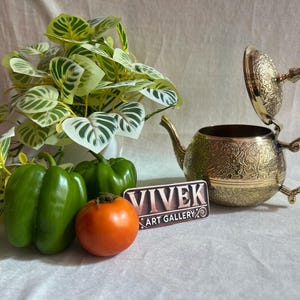Handmade Brass Tea Kettle | Handcrafted Tea Kettle | Indian Tea Kettle | Solid Brass Handicraft | Kitchen And Dining| Tea Serving