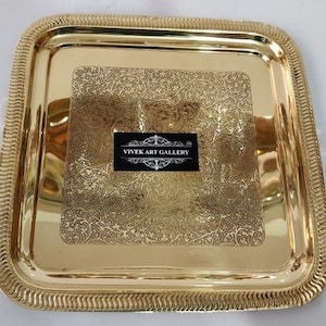 Brass Pure Beautiful Design Serving Tray With Brass Antique brass Tray, Tray Use Home