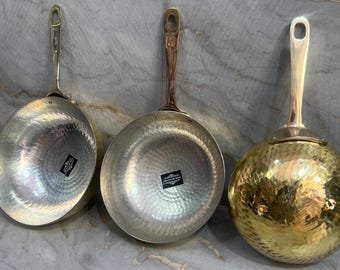 Handmade Hammered Brass Handi: Indian Ayurvedic Cookware Pot
