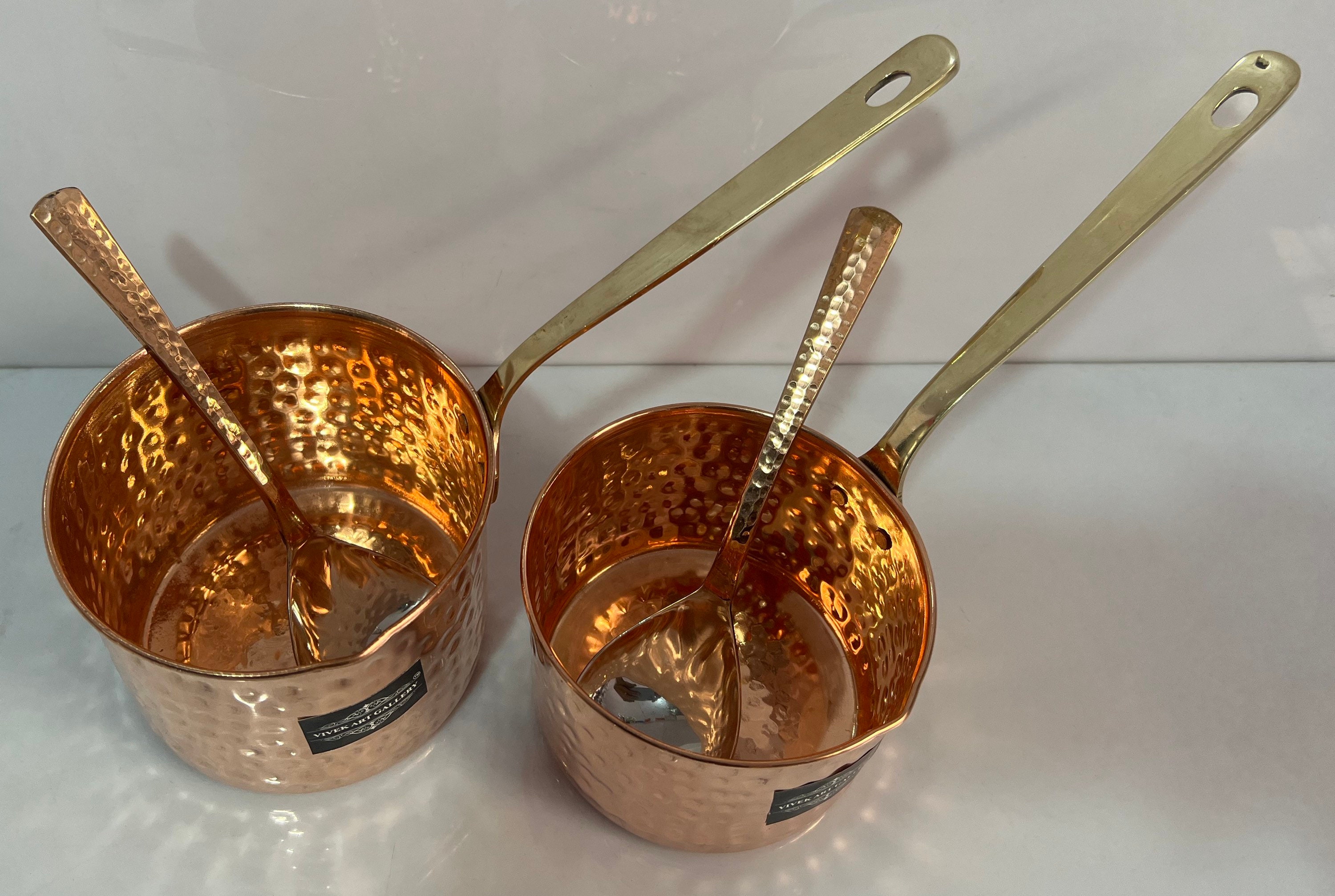 Handmade Hammered Pure 100 Copper Kadai Cooking Pan Sos Pan Etsy