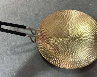 100% Pure Brass Kitchen  Tawa - Authentic Indian Cooking Tawa for Rotis, Parathas, Brass Griddle, Brass Cooking Skillet