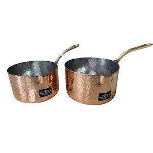 Handmade Hammered  Pure 100 % Copper , Cooking Pan, Copper Saucepan 2 Pic Combo Set Use @ Home, Hotel ,Ayurveda Health Benefits