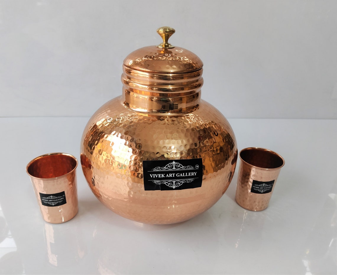 Handmade Hammered Pure 100 Copper Water Pot 6 Liter Etsy