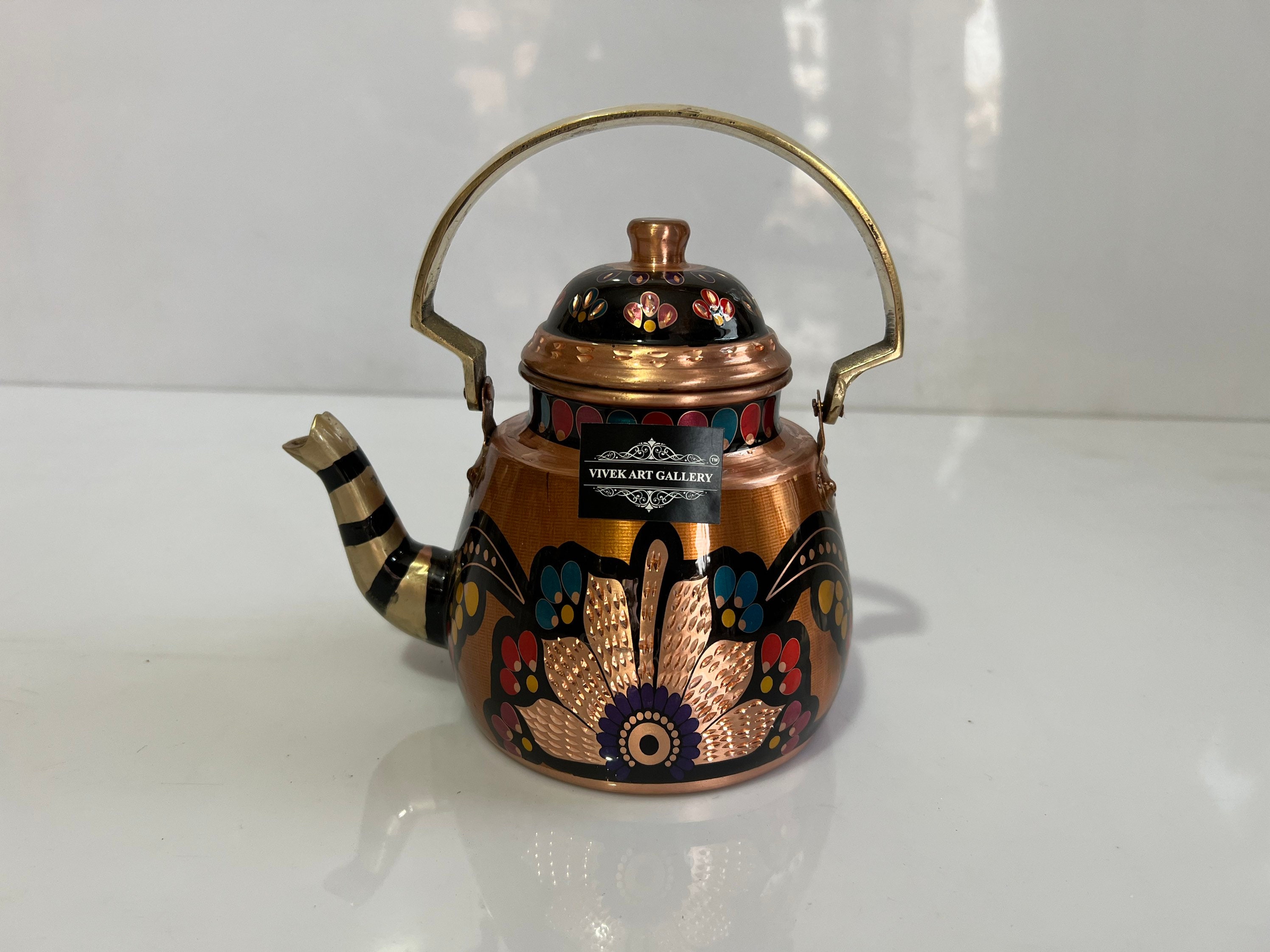 Indian Handmade Flower Copper Tea Pot 100 Copper Tea Kettles Etsy