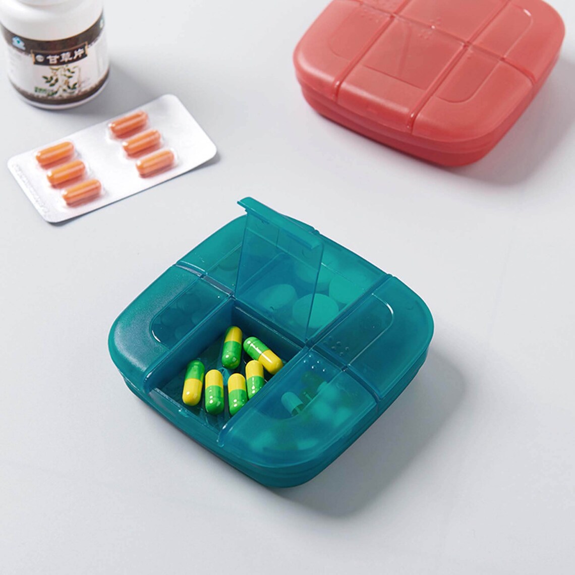 Pill Box Portable Small Mini Pill Box Portable Storage Etsy