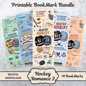 14 Heated Rivalry Hockey Romance Printable Bookmarks for Sports Fiction Lovers and Bookish Gifts (Part 2)