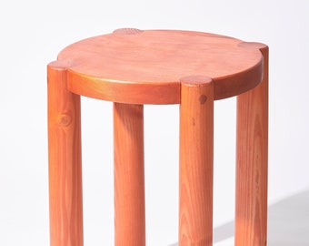 Bonnet Wood Side Table (Orange) | Scandinavian Design | Excellent for Plants and Seating