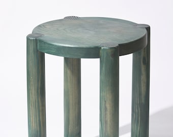 Bonnet Wood Side Table (Hunter Green) | Scandinavian Design | Excellent for Plants and Seating