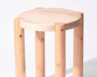 Bonnet Wood Side Table (Natural Wood) | Scandinavian Design | Excellent for Plants and Seating