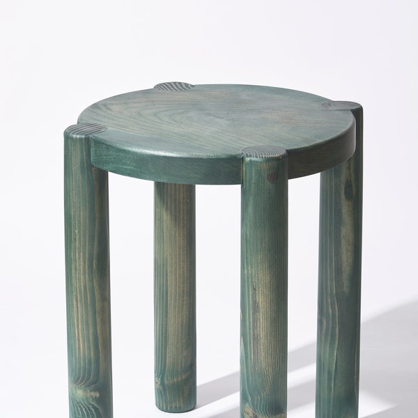 Bonnet Wood Side Table (Hunter Green) | Scandinavian Design | Excellent for Plants and Seating