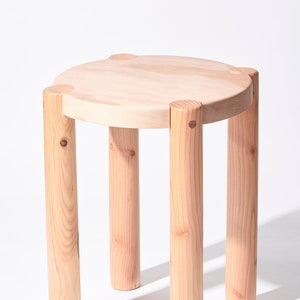 Bonnet Wood Side Table Natural Wood Scandinavian Design Excellent for Plants and Seating image 1