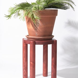 Bonnet Wood Side Table Natural Wood Scandinavian Design Excellent for Plants and Seating image 7