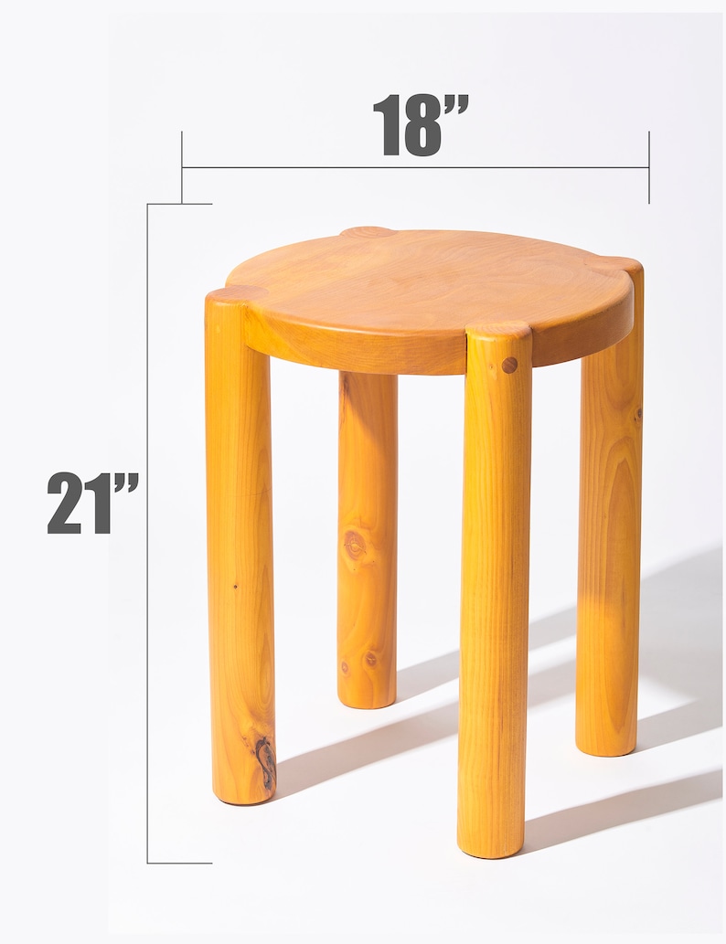 Bonnet Wood Side Table Golden Yellow Scandinavian Design Excellent for Plants and Seating zdjęcie 4