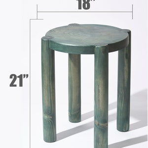 Bonnet Wood Side Table Hunter Green Scandinavian Design Excellent for Plants and Seating image 4