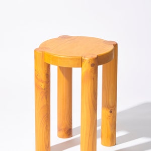 Bonnet Wood Stool Golden Yellow Scandinavian Design Excellent for Plants and Seating image 1